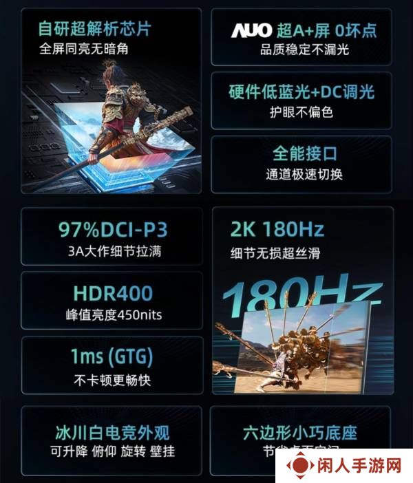 海信发布27英寸显示器大圣G5 Pro：采用自研超解析芯片、友达原厂模组