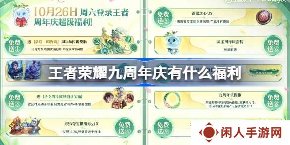 王者荣耀九周年的福利有哪些 王者荣耀九周年庆福利活动总结